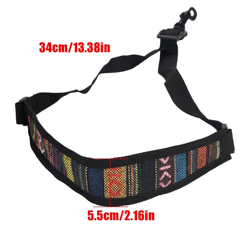 Dilwe Saxophone Strap, Adjustable Single Shoulder Sax Strap Portable Cotton Neck Sax Strap(Folk Style) - Image 4